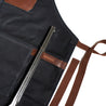 SPEND MORE TIME GRILLING AND LESS TIME SEARCHING FOR YOUR GRILLING TOOLS - Our BBQ Apron for Men comes with two 7x8” pockets for your barbecue utensils or a recipe book and a cell phone and pen leather pocket. For added convenience, there are two side loops for a towel and thongs. Enjoy effortless grilling with our pitmaster apron!