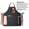 Personalized Waxed Canvas Apron for BBQ Masters