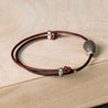 Adjustable Leather Bracelet with Handmade Sterling Silver