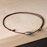 Adjustable Leather Necklace with Handmade Sterling Silver