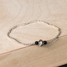 Orbit Beaded Bracelet with Black Onyx & Handmade Sterling Silver