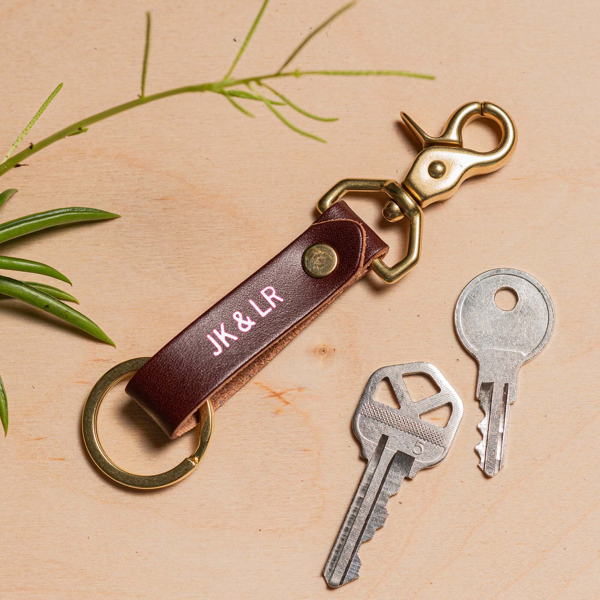 Custom Leather Keychain: Personalized Gift for Mom – Clark & Taft