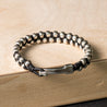 Hand-Braided Leather Bracelet with Handmade Sterling Silver