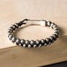 Hand-Braided Leather Bracelet with Handmade Sterling Silver