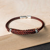 Hand-Braided Herringbone Leather Bracelet