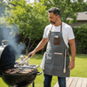 Personalized Waxed Canvas Apron - Gift for Grillers & Smokers